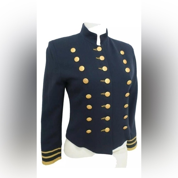 Karen Kane Navy Military Jacket Size 8 NWOT P2P 17 - Picture 3 of 5